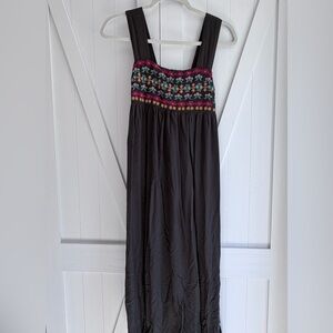 Natural Life Brown Embroidered Boho Maxi Dress